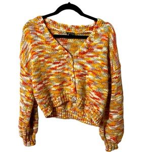 Wild & Fable Chunky Knit Multicolored Boho Cozy Cardigan size L women